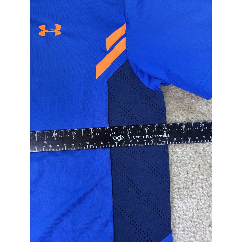 Under Armour Heat Gear Men's Size Medium Loose Blue Short Sleeve Polo Shirt C702 - Picture 8 of 10